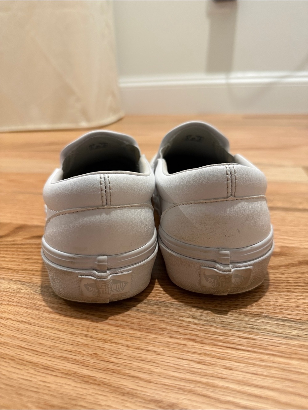 Vans White Leather Slip-On Sneakers - Picture 4 of 4